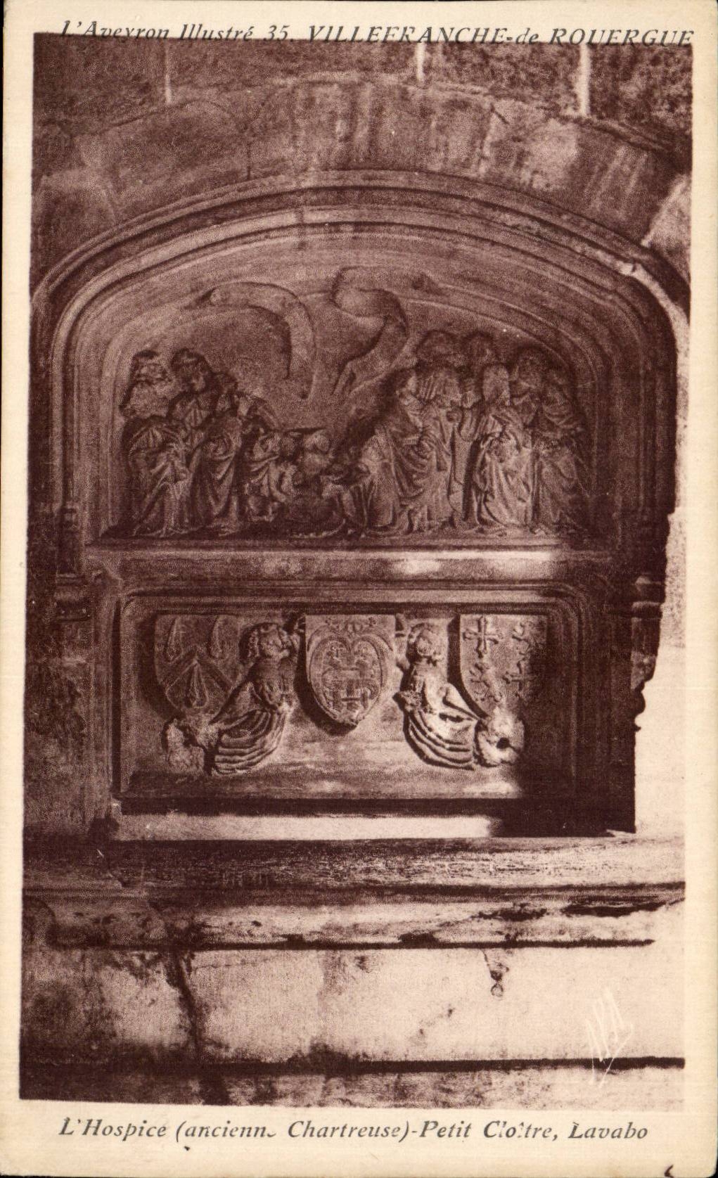 Villefranche de Rouergue CPA the old people's home Small cloister Wash-hand basin