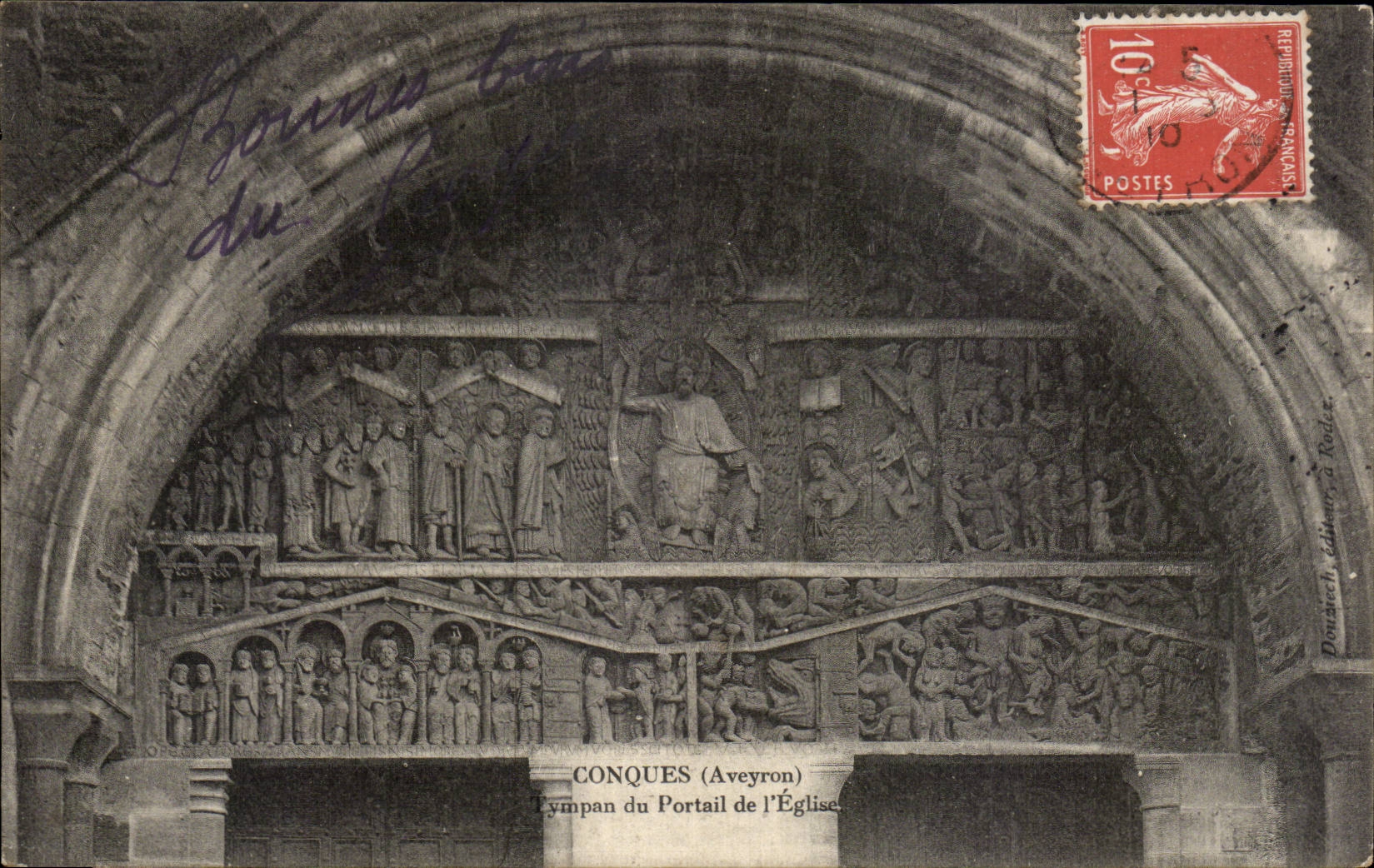 CPA Conches Tympanum of the gate of the church
