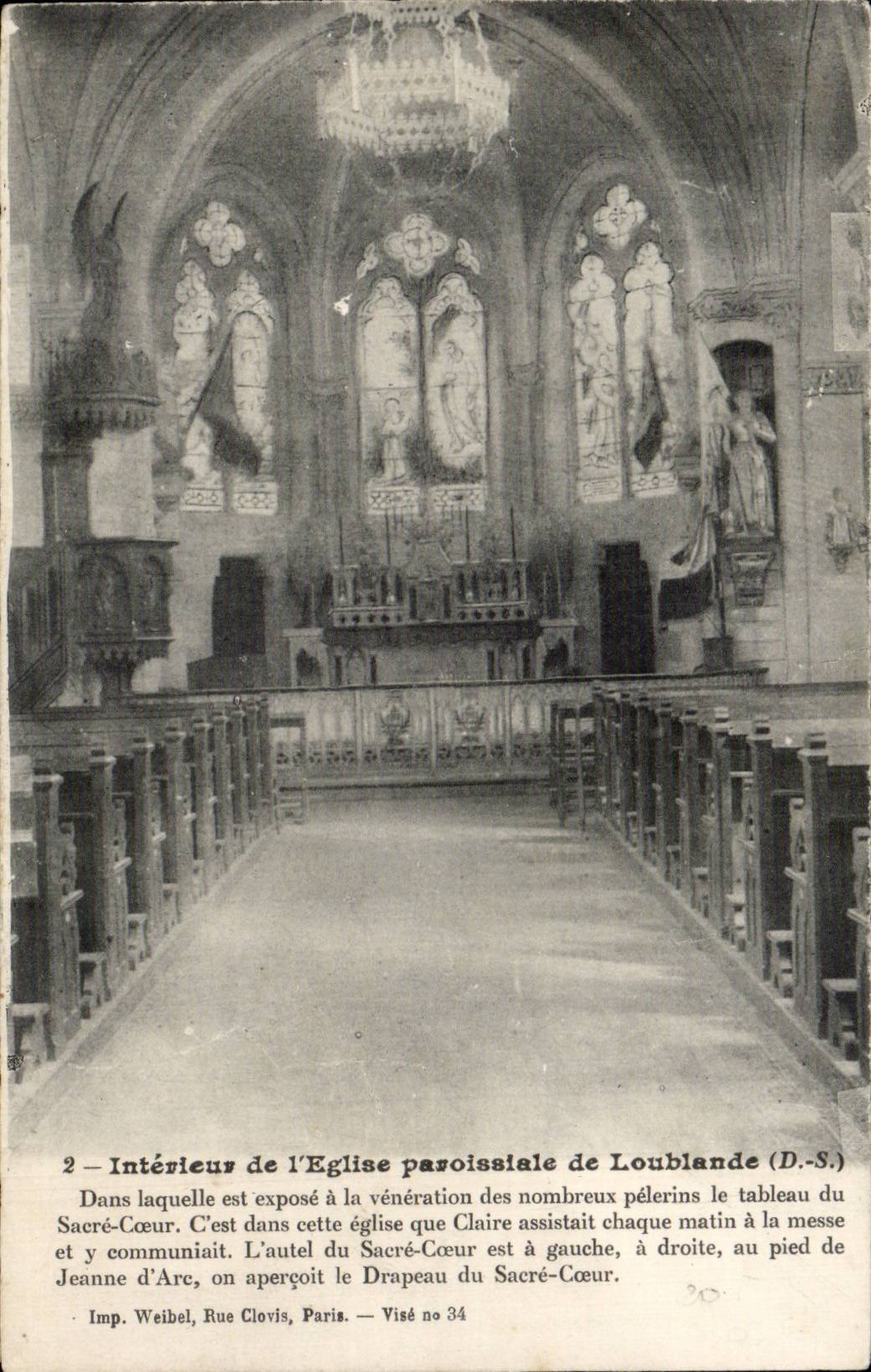 Innen-CPA der Gemeindekirche von Loublande