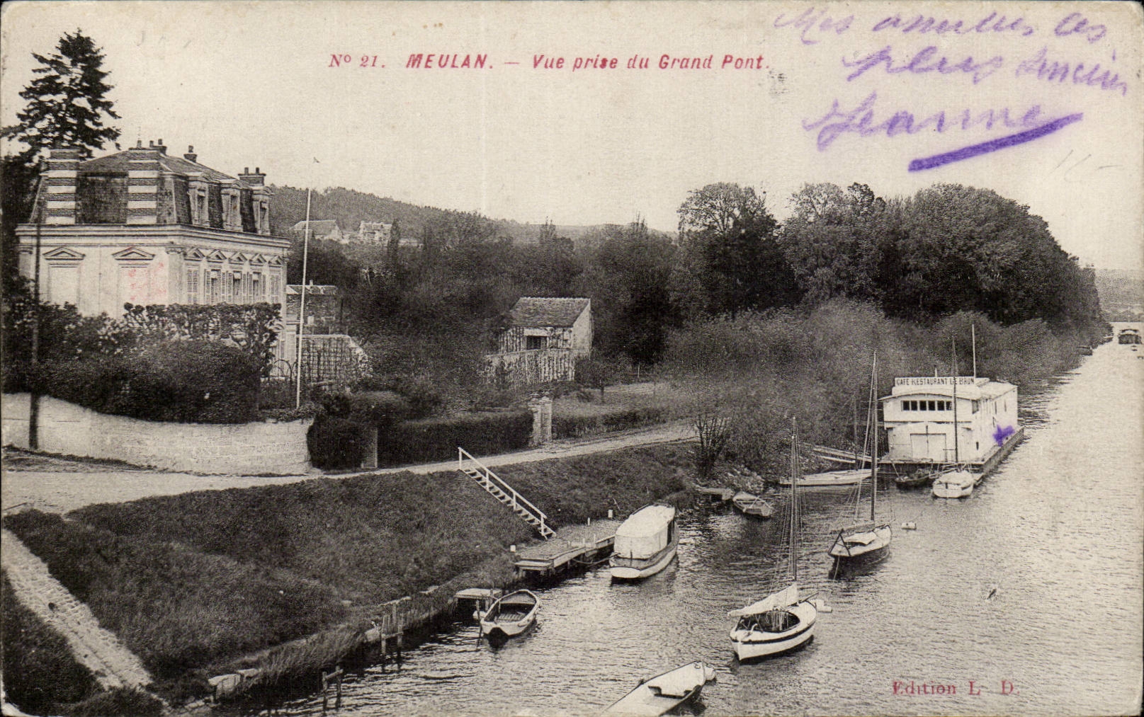 CPA Meulan Seen from of the large bridge