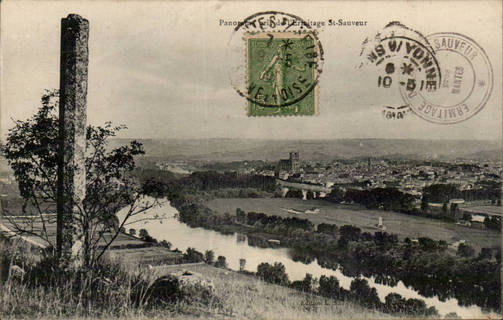 CPA Mantes Panorama of the Hermitage of Saint Saver
