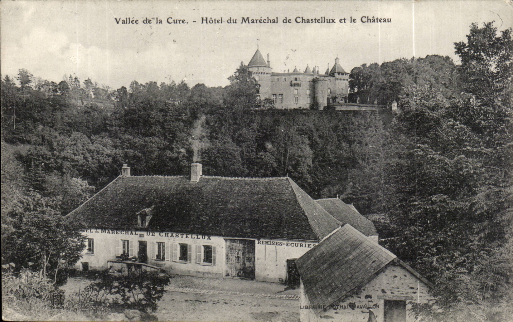 CPA Valley of the Cure Hotel of the marshal of Chastellux and the castle