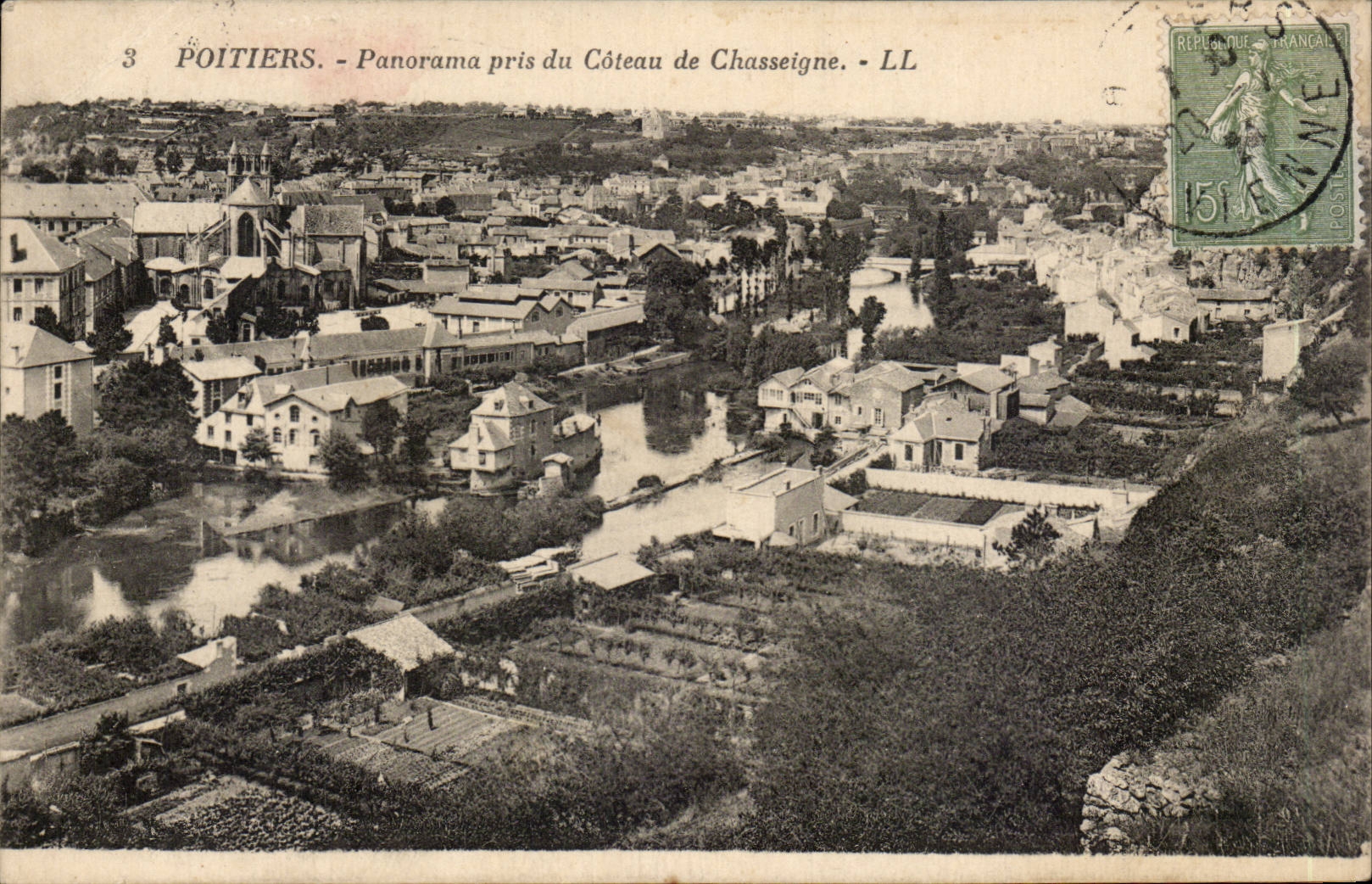 CPA Poitiers Panorama taken of the slope of Chasseigne