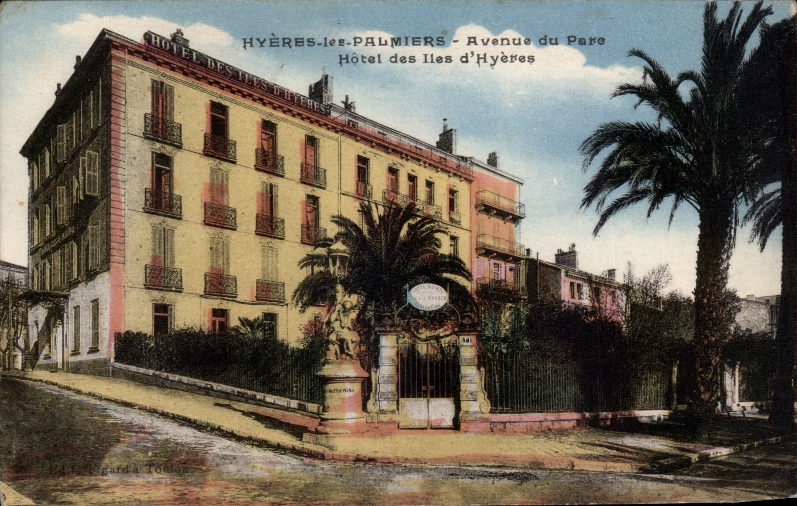 CPA Hyeres die Palmen Allee des Park Hotels der Inseln von Hyeres
