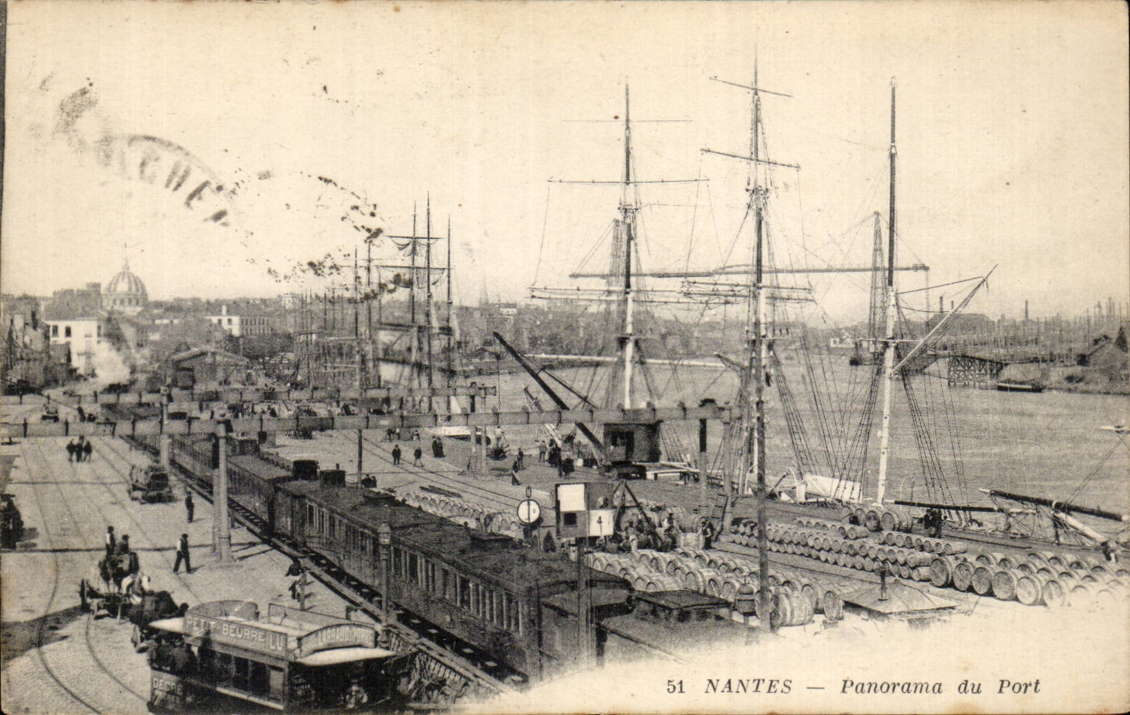 Nantes CPA Panorama of the port