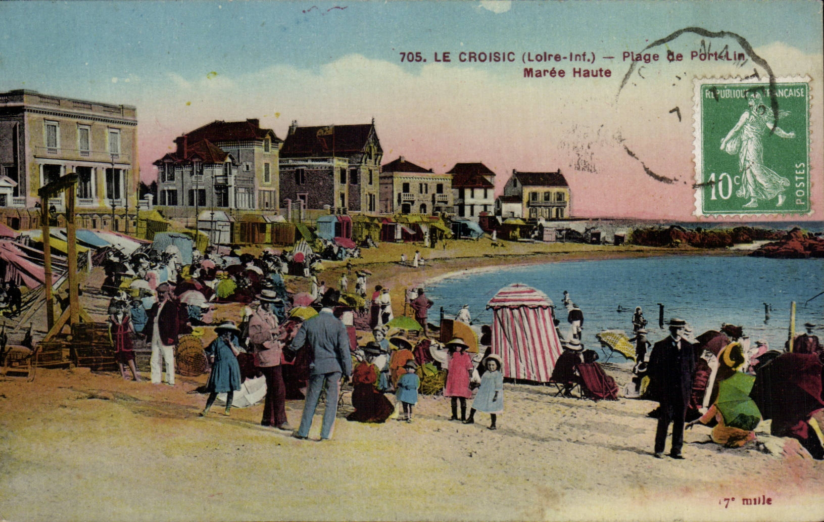 CPA Croisic Beach of Port flax High tide