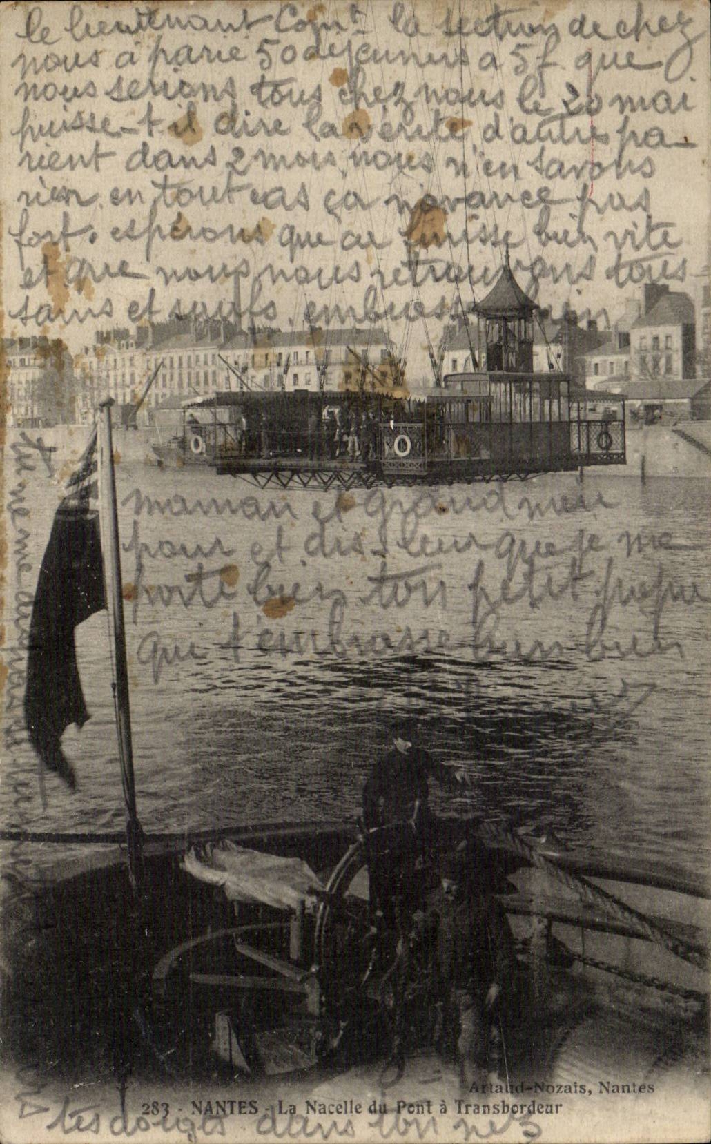 CPA Nantes the nacelle of the transporter bridge very nice shot