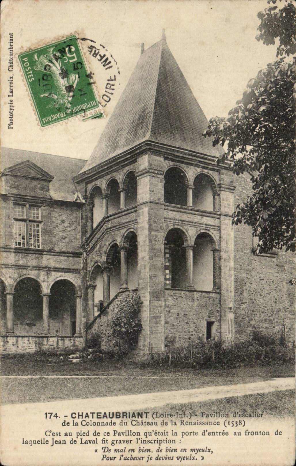 Chateaubriant CPA House of staircase of the colonnade of the castle of Renaissance