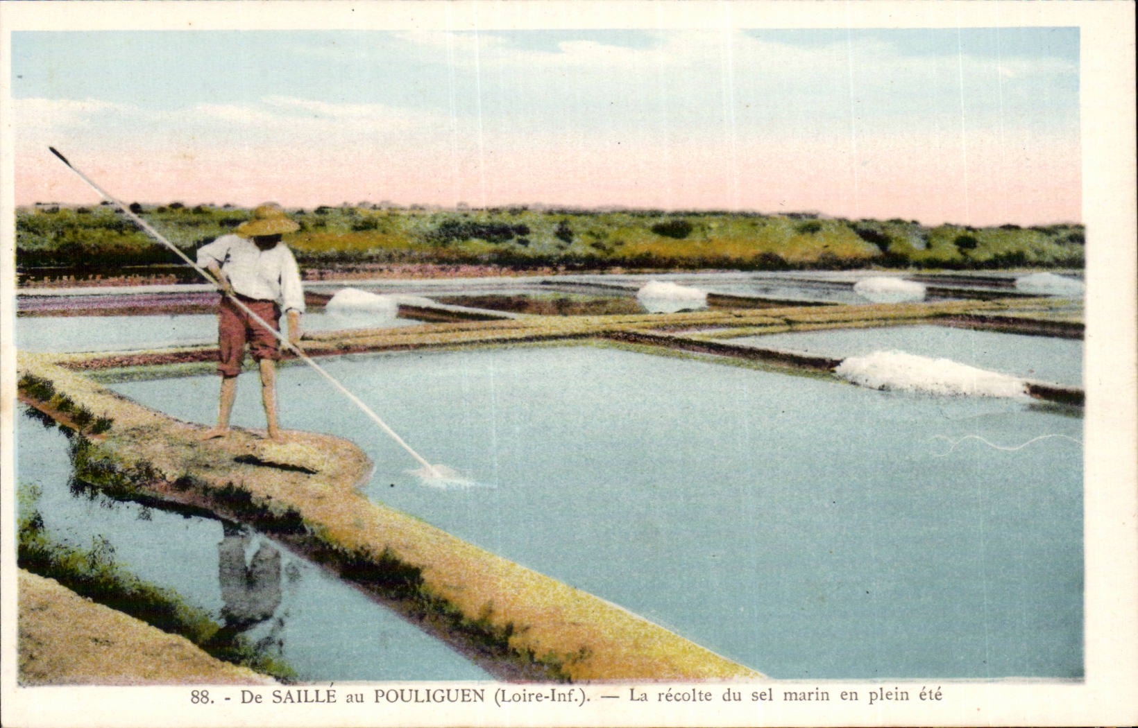 CPA der Abdeckungen in Pouliguen die Seesalzernte am vollen Sommer