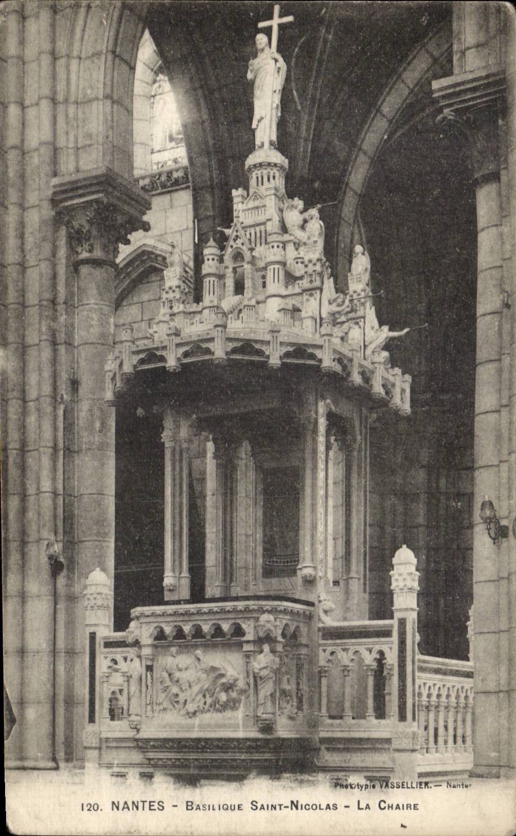 CPA Nantes Basilica Saint Nicolas the Pulpit