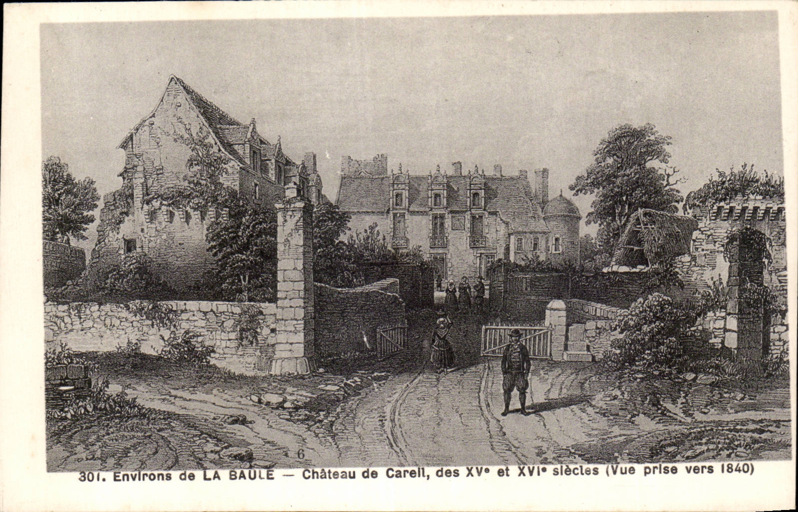 CPA Umlagerungen des Baule Schlosses von Careil der 15 und des 16 (gesehen von ungefahr 1840)