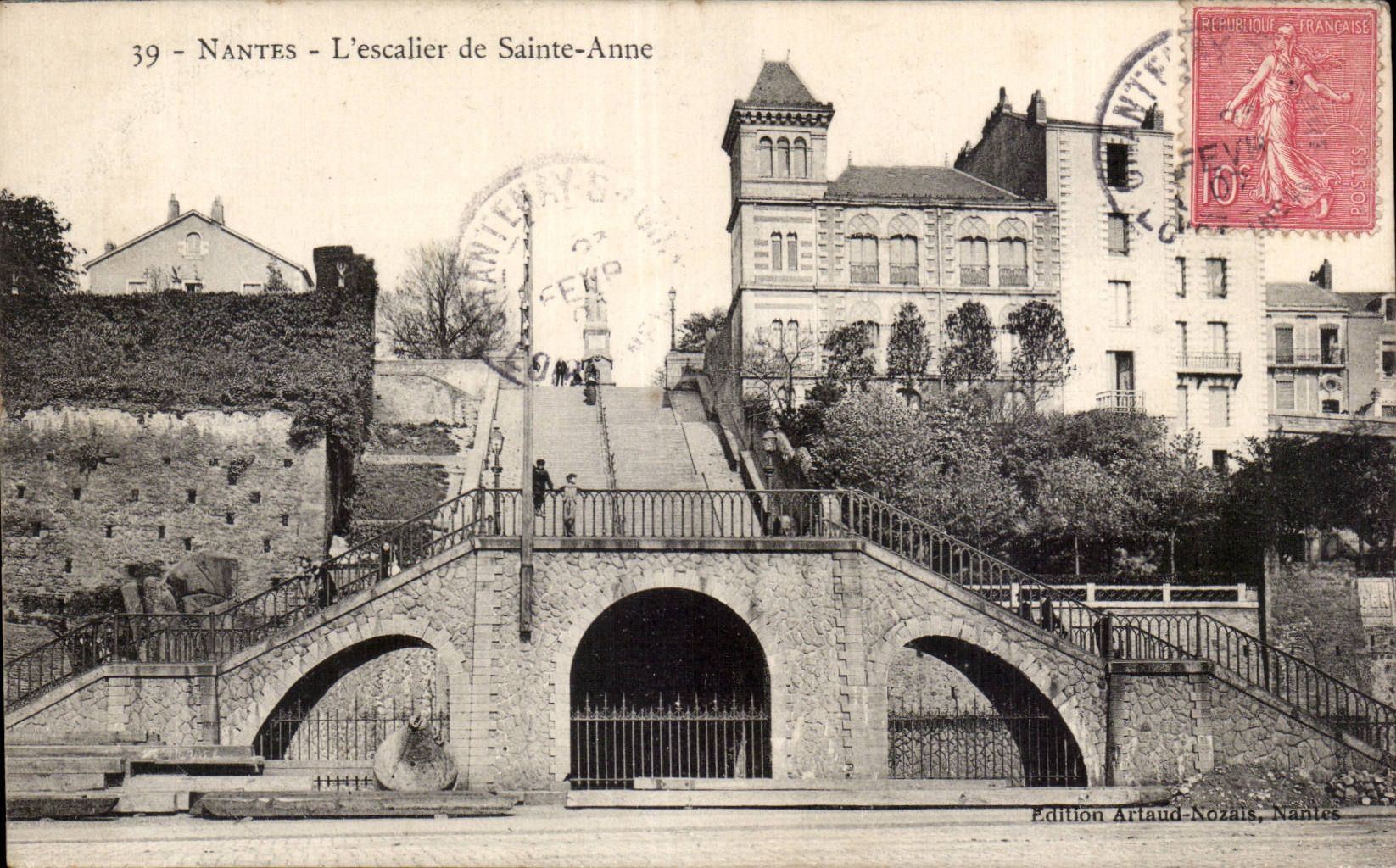 CPA Nantes the staircase of Sainte Anne