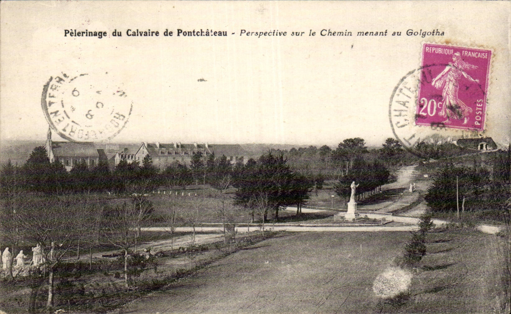 CPA Pelerinage of the martyrdom of Pontchateau Perspective on the driving way has Golgotha