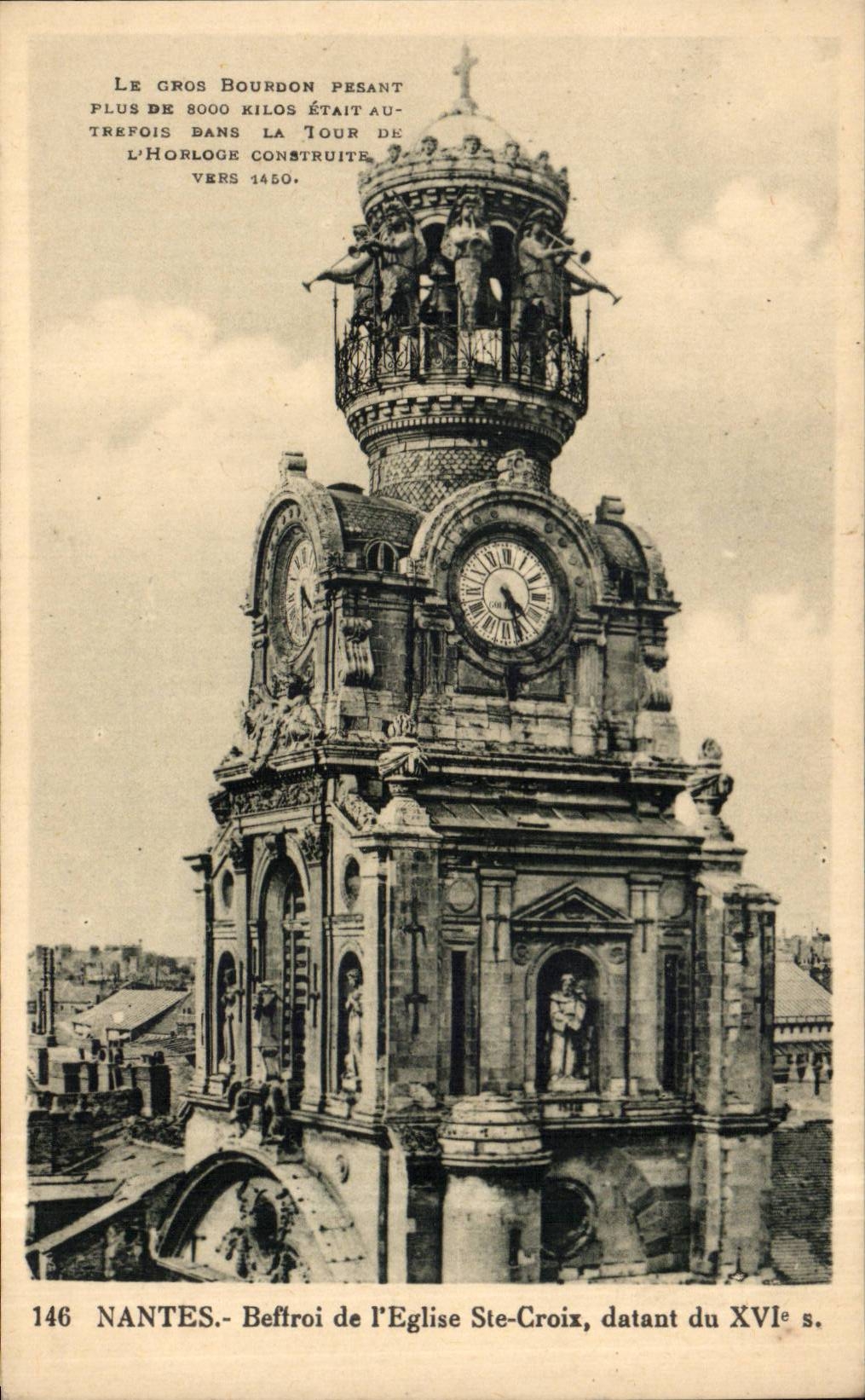 CPA Nantes Belfry of the church co Cross dating from 16th