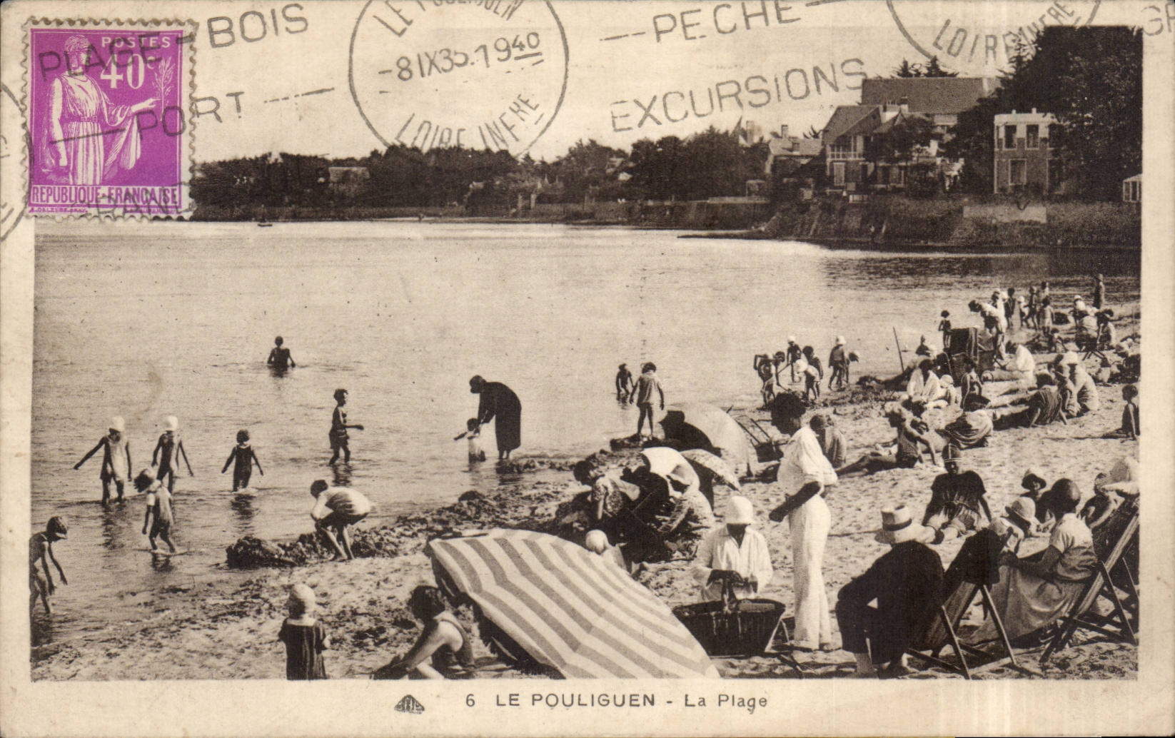 CPA Pouliguen the beach