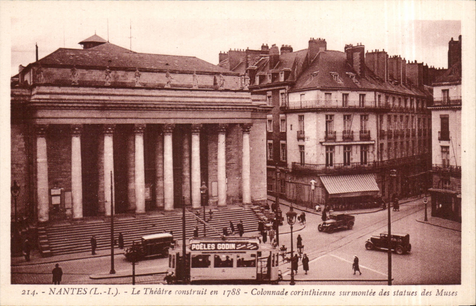 Nantes CPA the theater Corinthian Colonnade surmontee of the statues of Muses