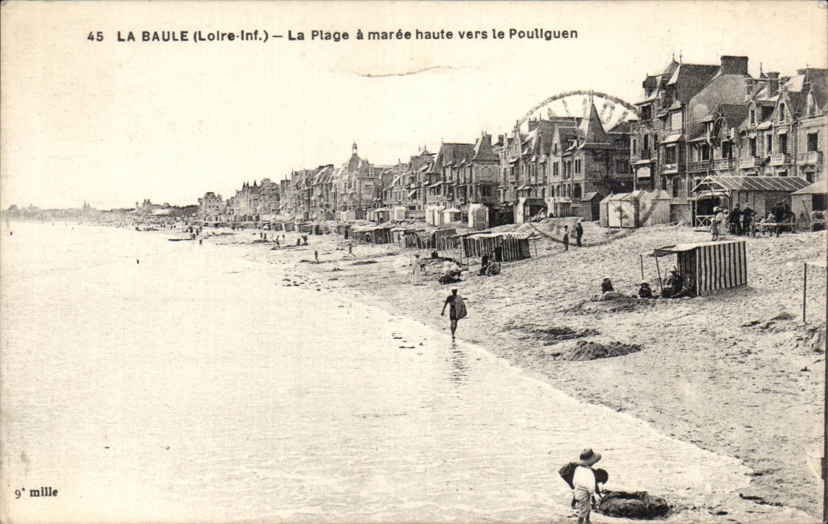 La Baule CPA the beach has high tide towards Pouliguen