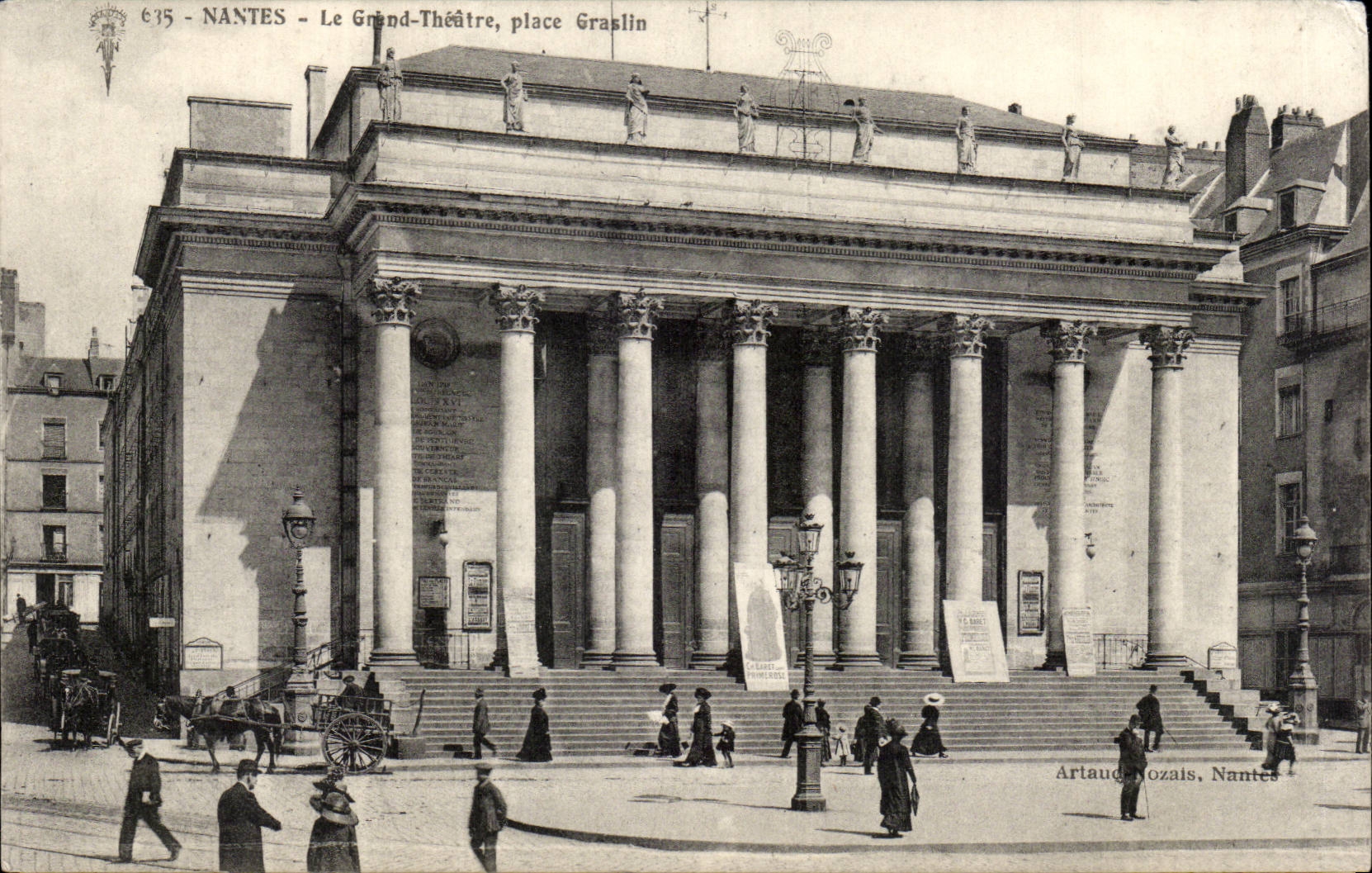 Nantes CPA the large theater places Graslin