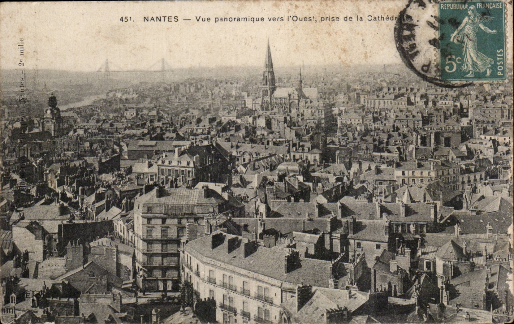 CPA Nantes seen panoramic towards the west taken of the cathedral
