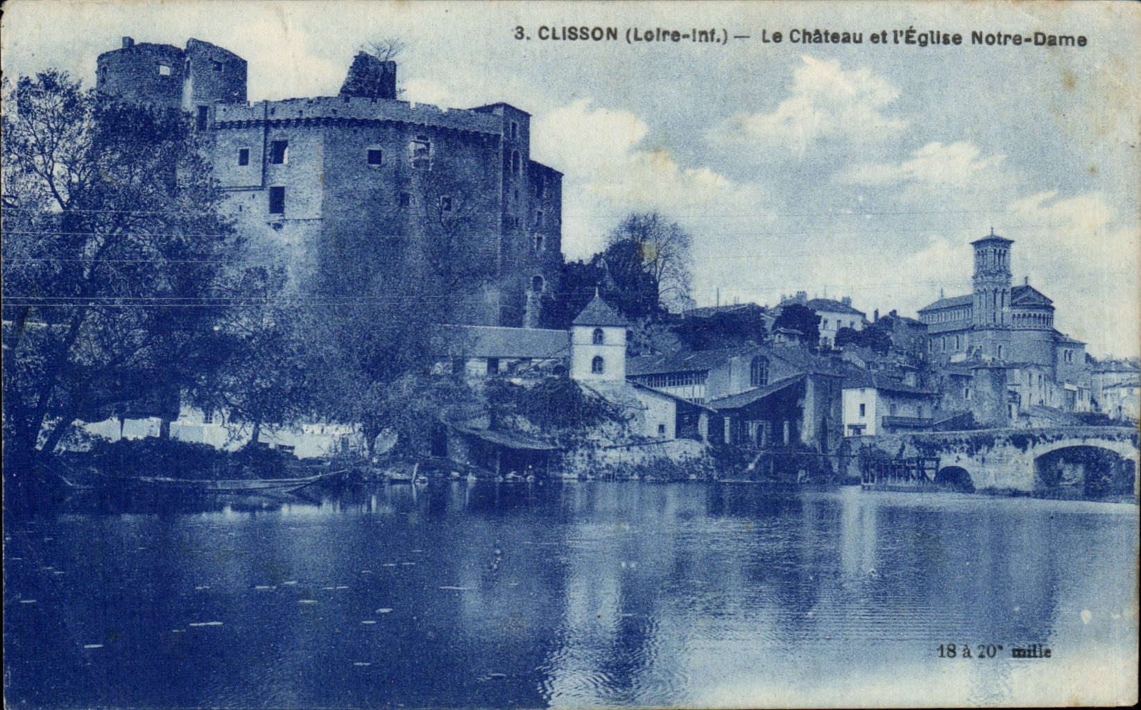 CPA Clisson das Schloss und die Notre Dame-Kirche