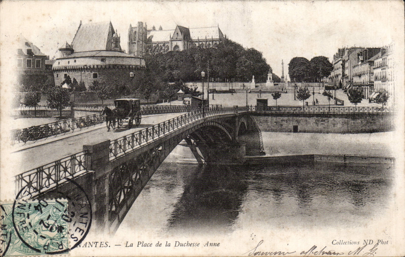 CPA Nantes the place of the duchess Anne