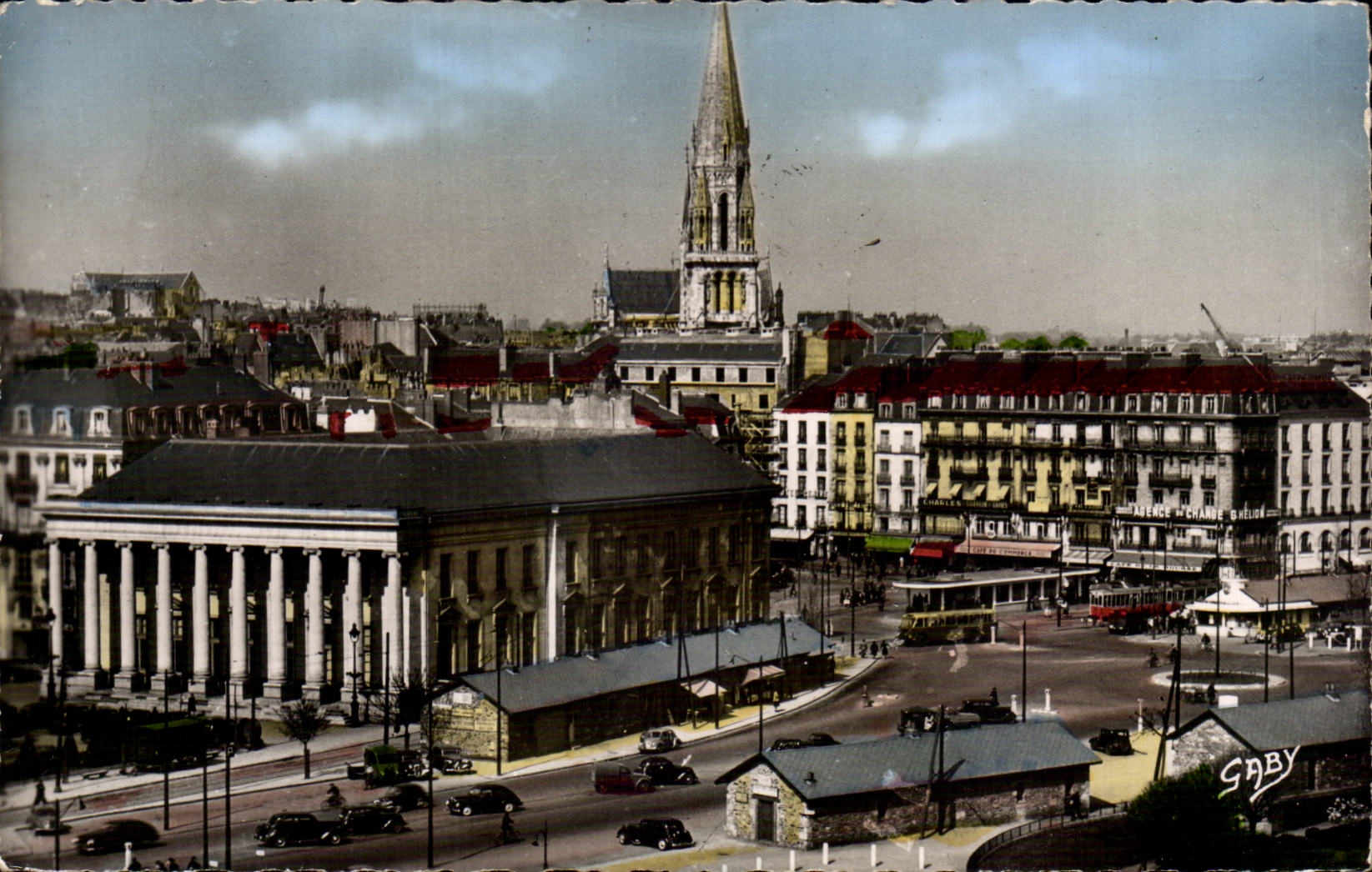 CPA Nantes the Stock Exchange the place of the trade and the bell-tower of the church St Nicolas