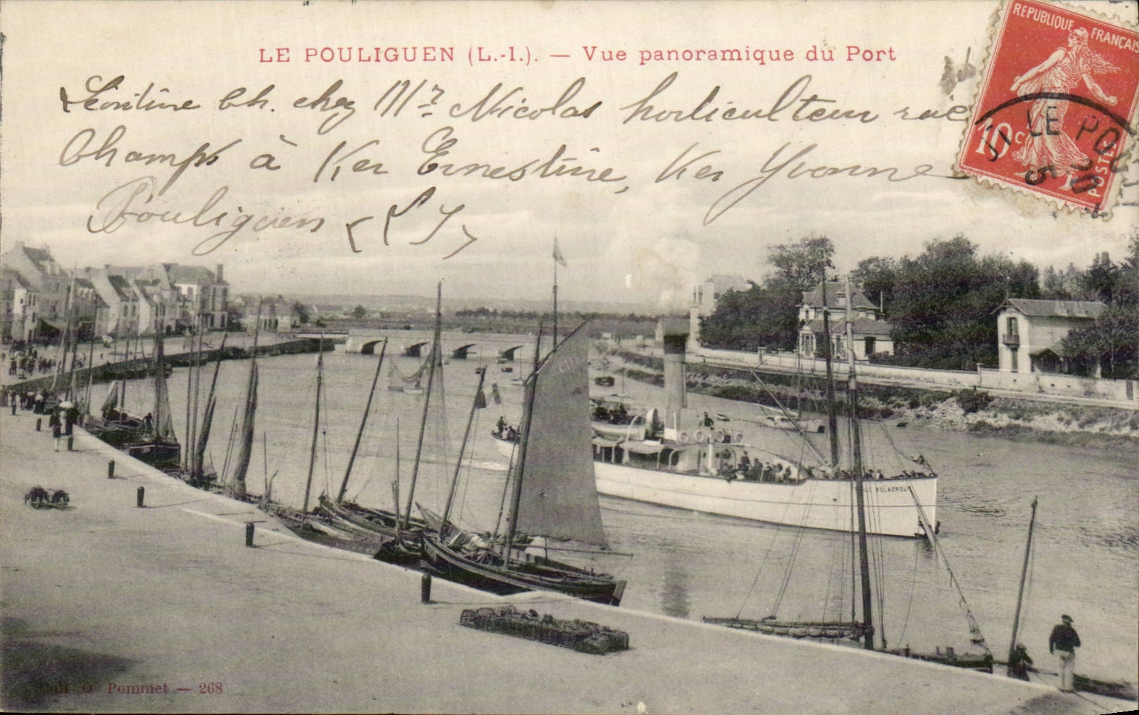 CPA Pouliguen Panoramic View of the port