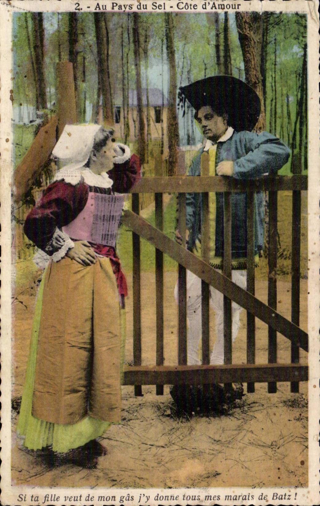 CPA With the Country of salt Dimensions love Folklore Marsh of Batz Folklore Costume