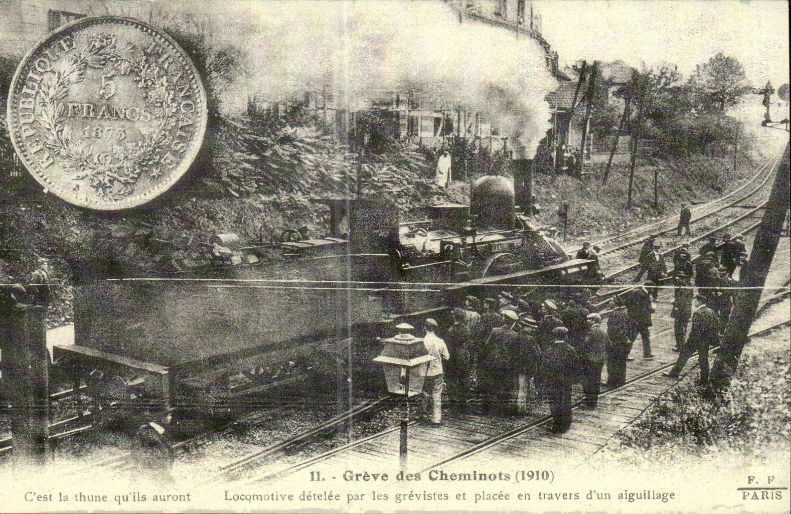 WIEDERGABE Belastungen mit dem Railwaymen Maschine detelee 1910 durch die Zugschlaggerate