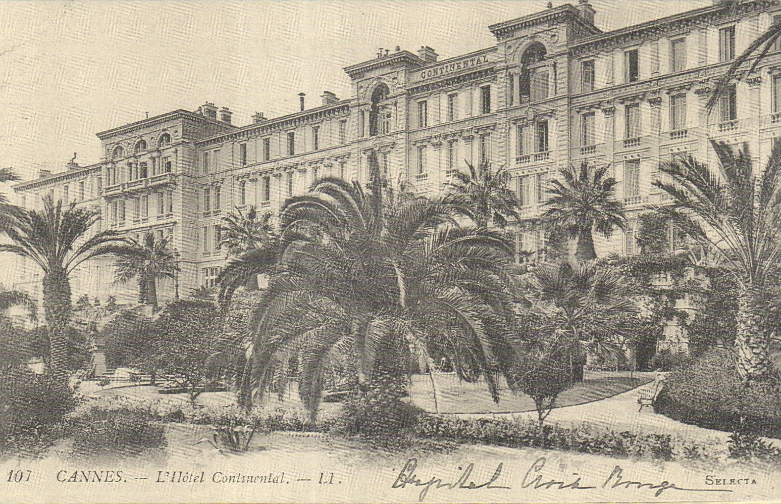 REPRODUCTION Cannes Continental Hotel