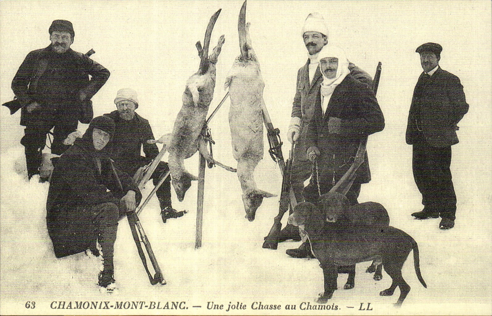 REPRODUCTION Chamonix Mont Blanc Une jolie chasse au chamois Hunting