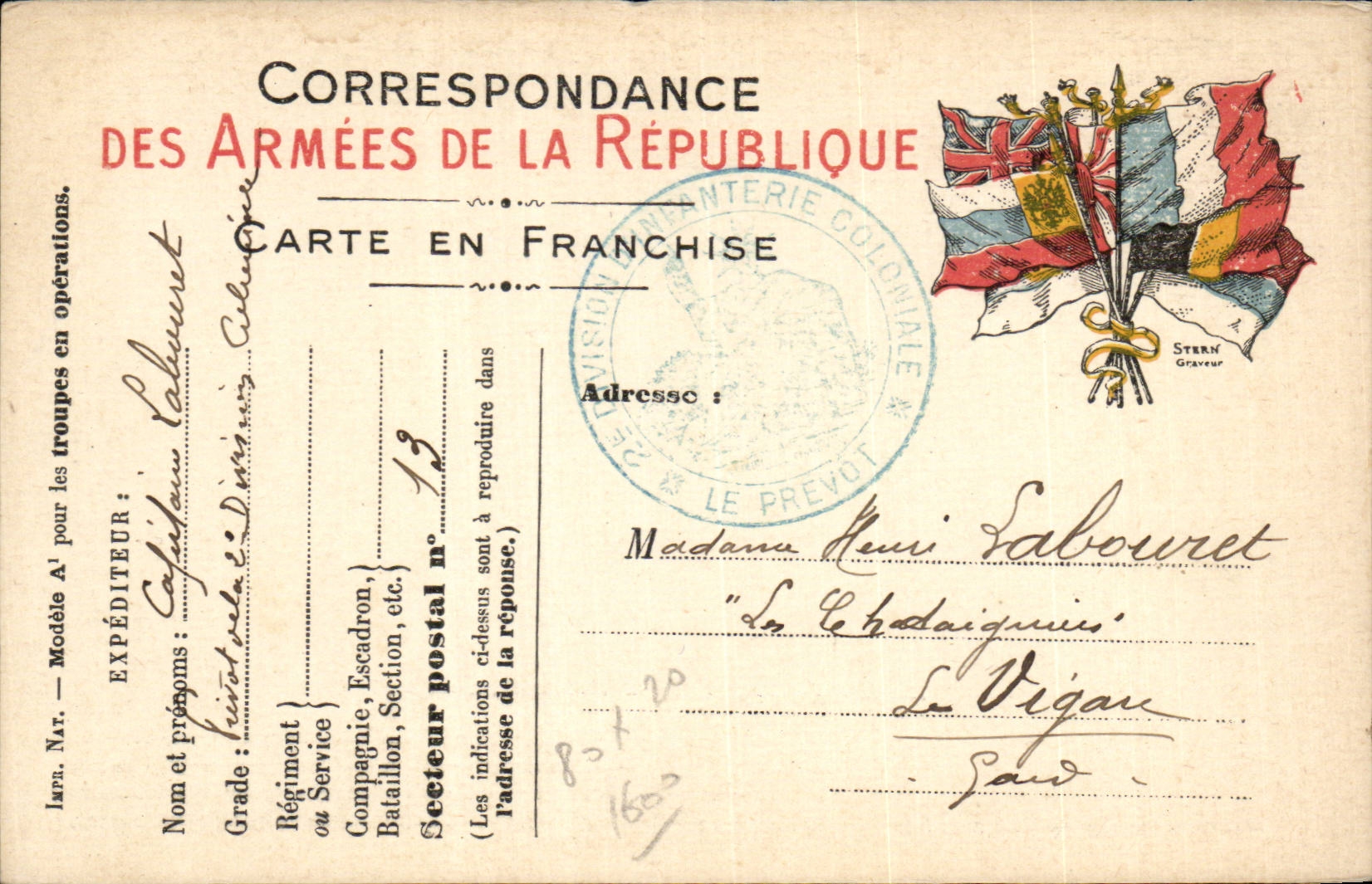 Military chart of Frankness Labouret Vigaut