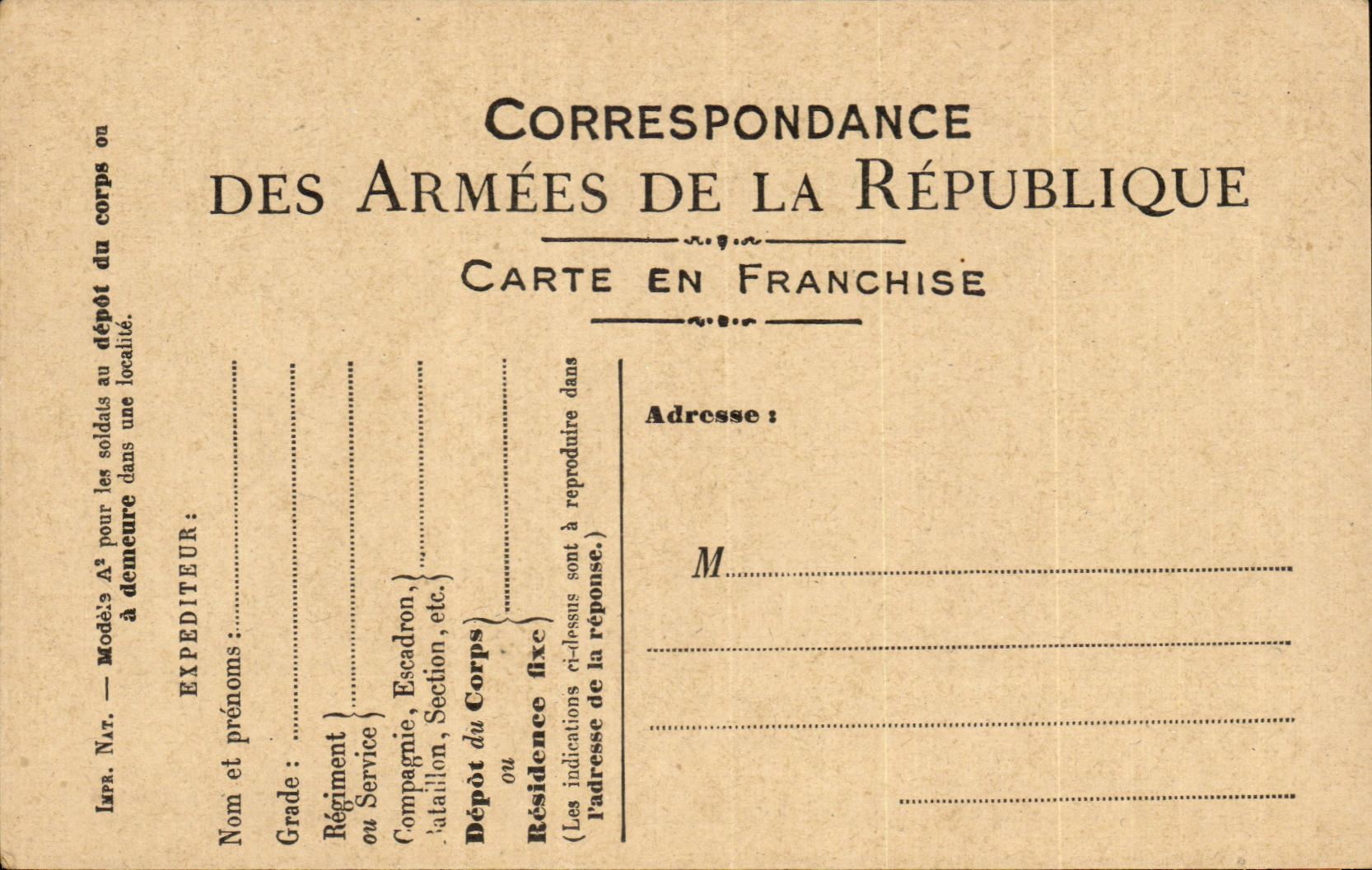 Military chart of Frankness