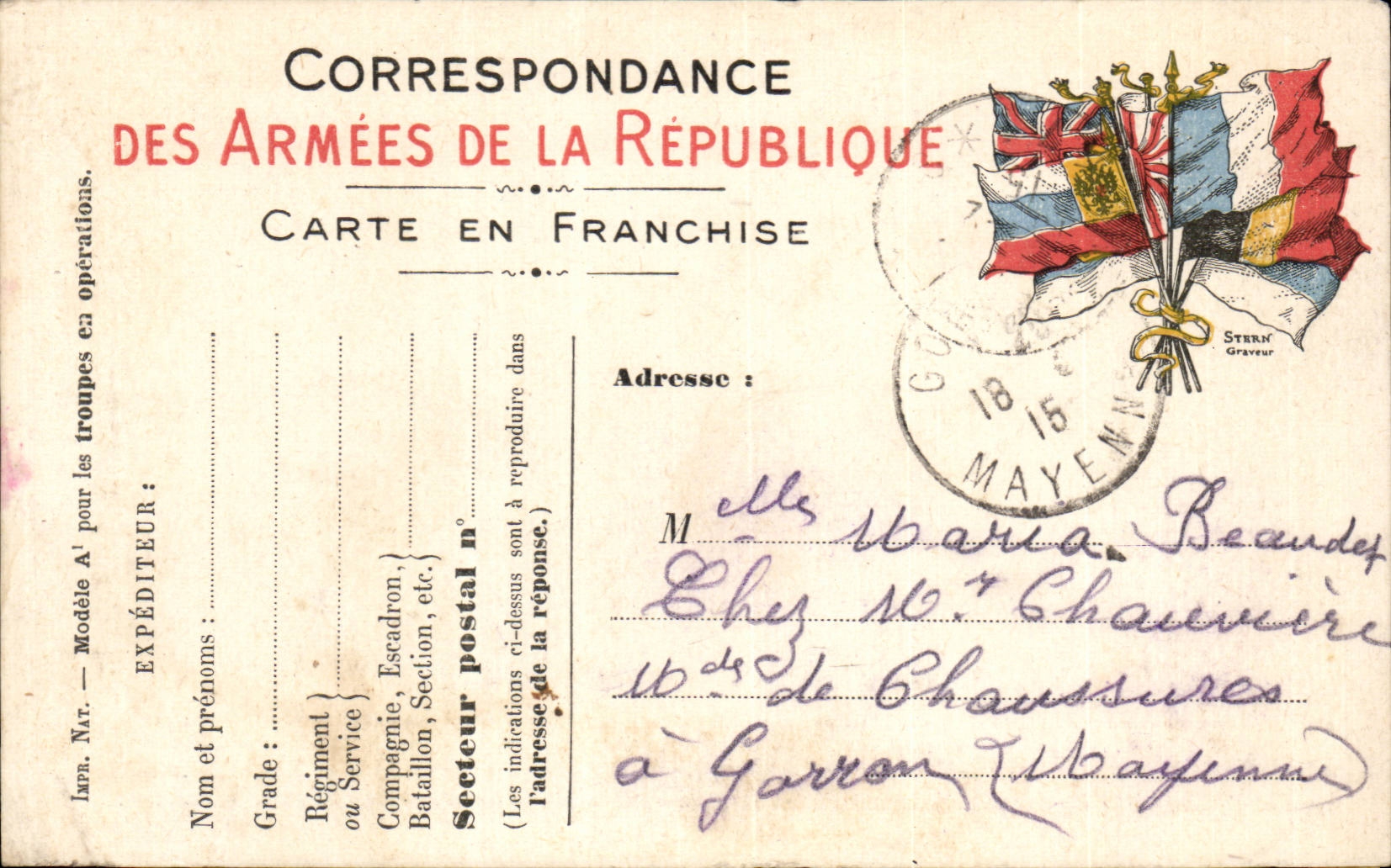 Military chart of frankness Militaria Beaudot Garron Mayenne