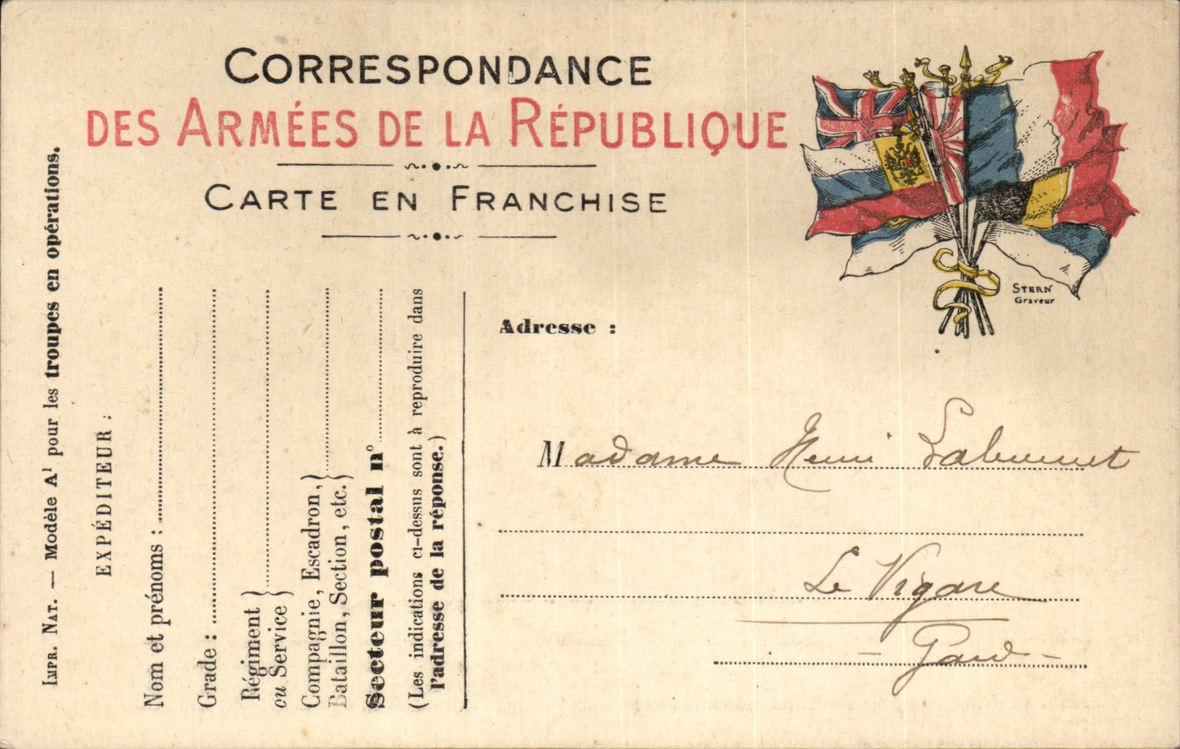 Military chart of frankness Militaria Labouret Vigau