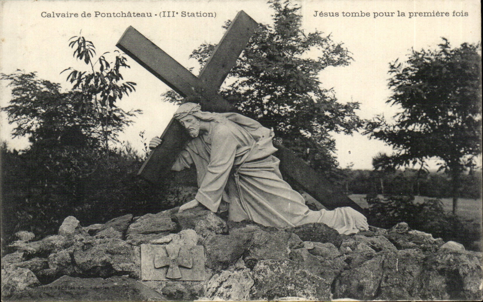 CPA Calvaire of Pontchateau Jesus fall for the first time