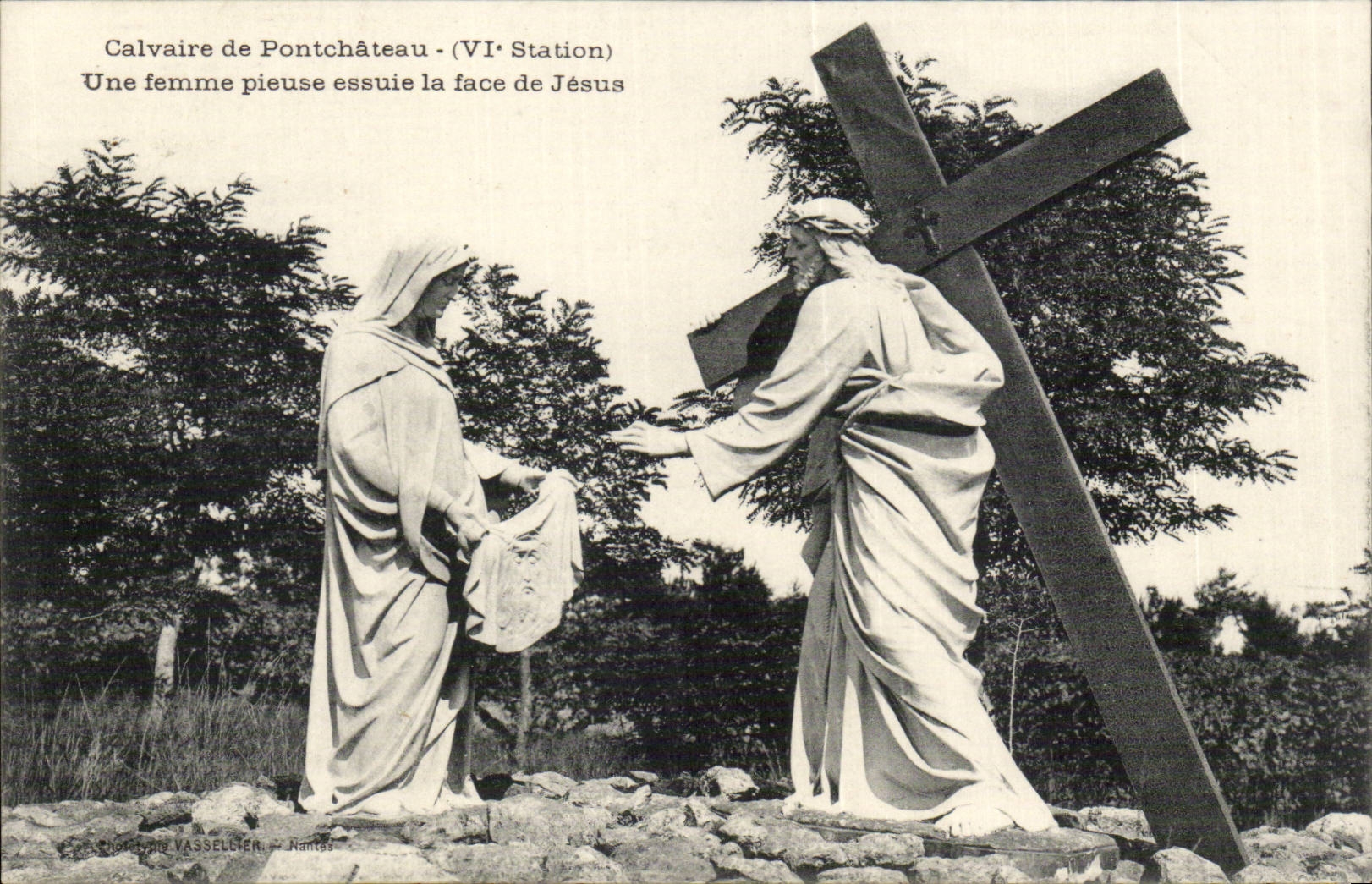 CPA Martyrdom of Pontchateau a pious woman essuie the face of Jesus