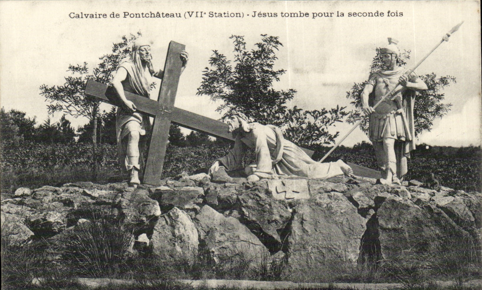 CPA Calvaire of Ponchateau Jesus fall for the second time