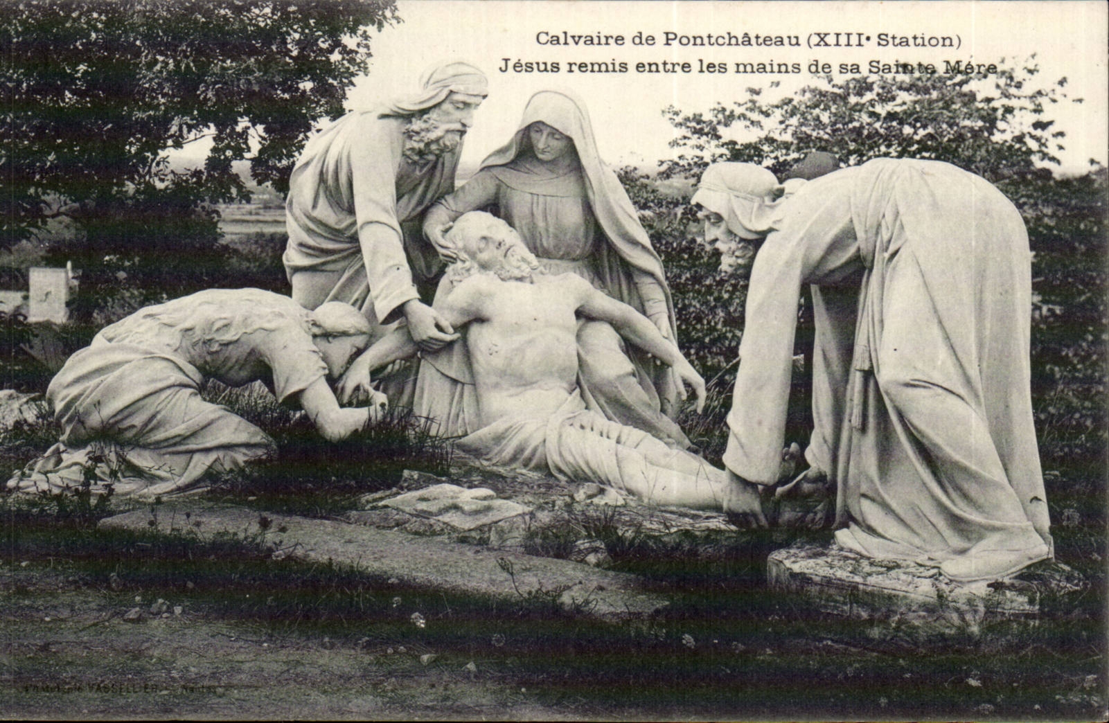 CPA Martyrdom of Ponchateau Jesus given between the hands of his/her Sainte Mother