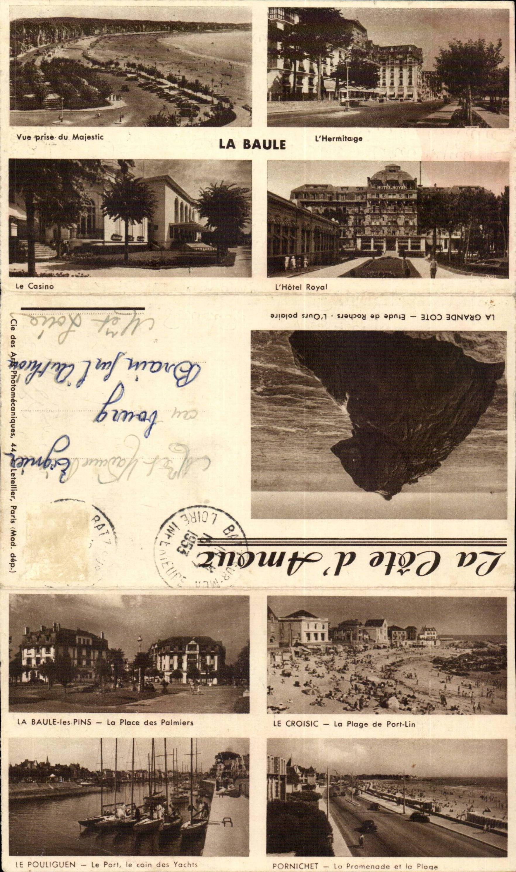 CPA extendible Chart La Baule Majestic Hermitage Casino royal Hotel