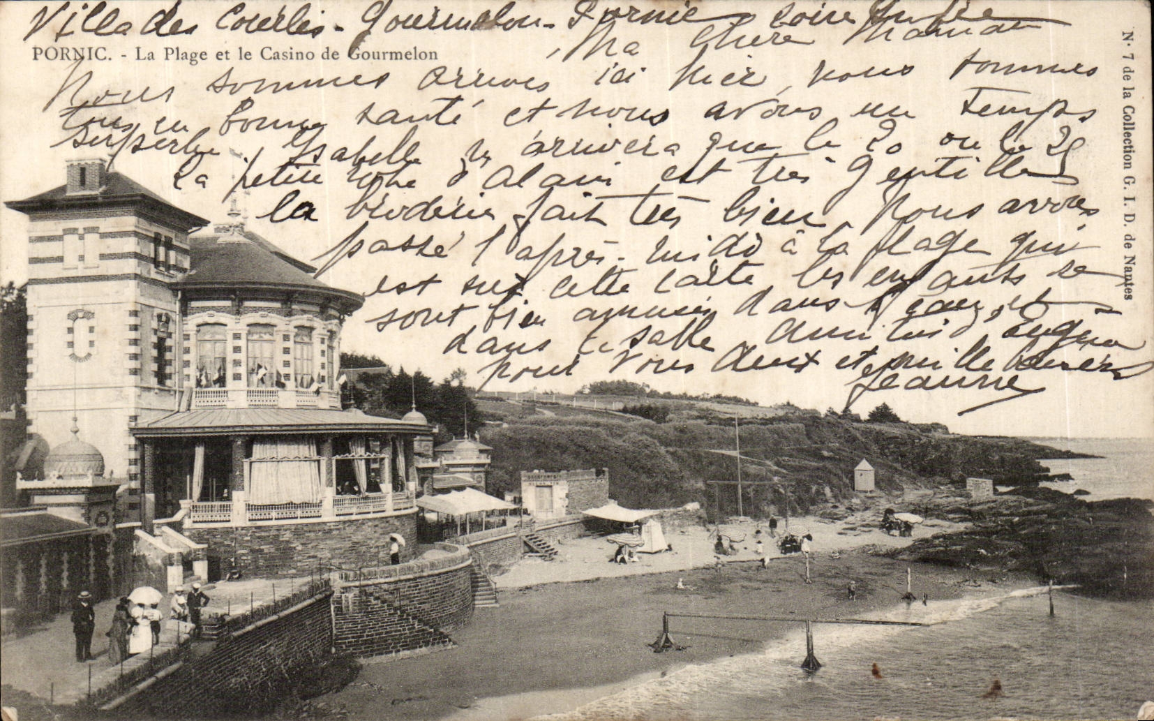 Pornic CPA the beach and the casino of Gourmelon