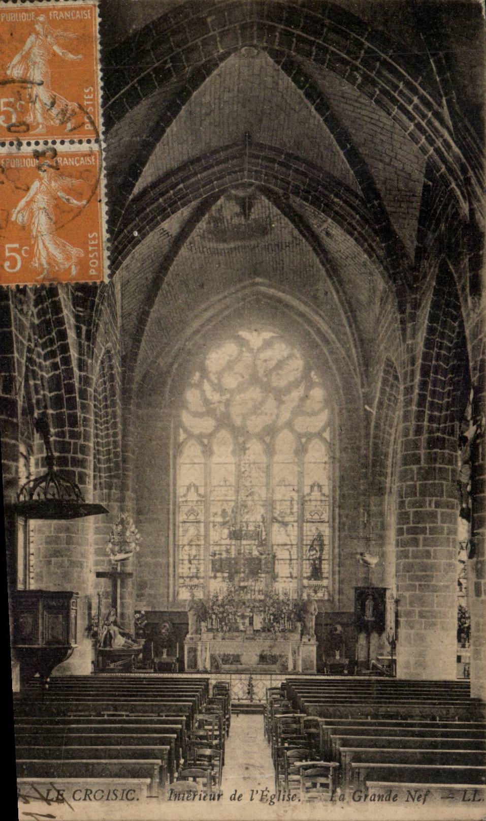 CPA InnenCroisic von der Kirche der grosse Nave