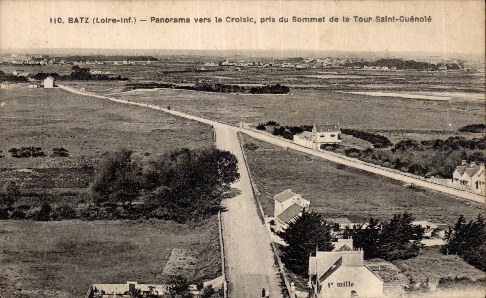 CPA Batz Panorama towards the croisic taken top of the Tower Saint Guenole