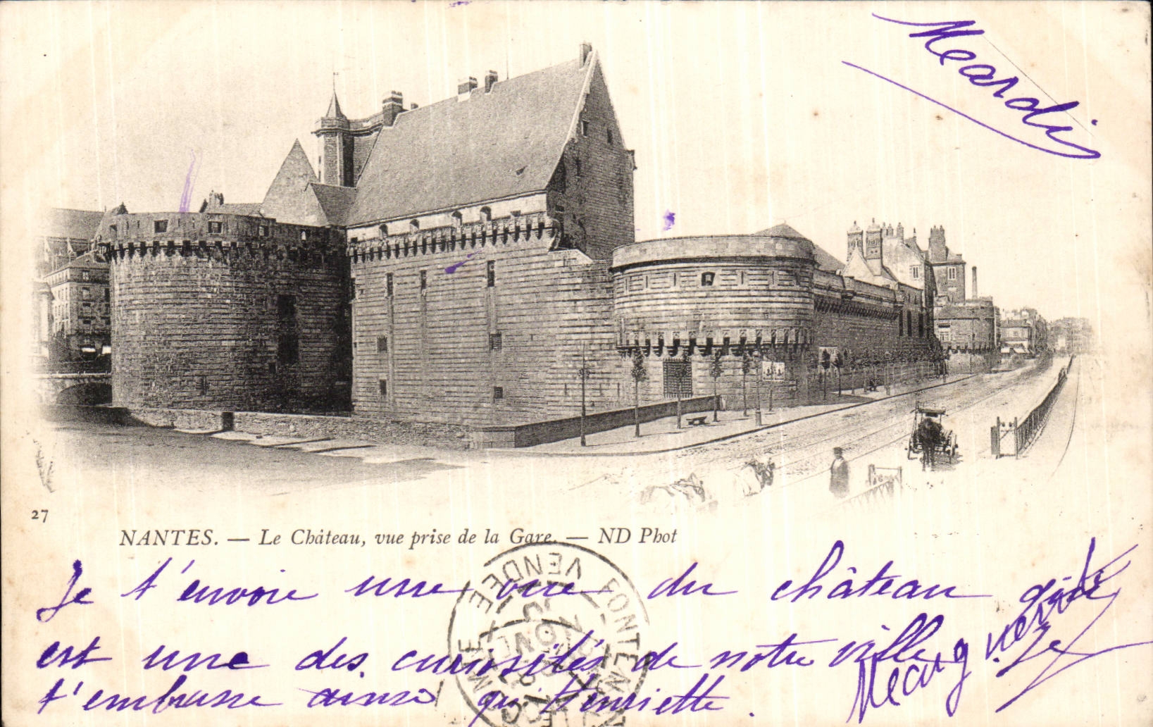 CPA Nantes the chaetau seen from of the station