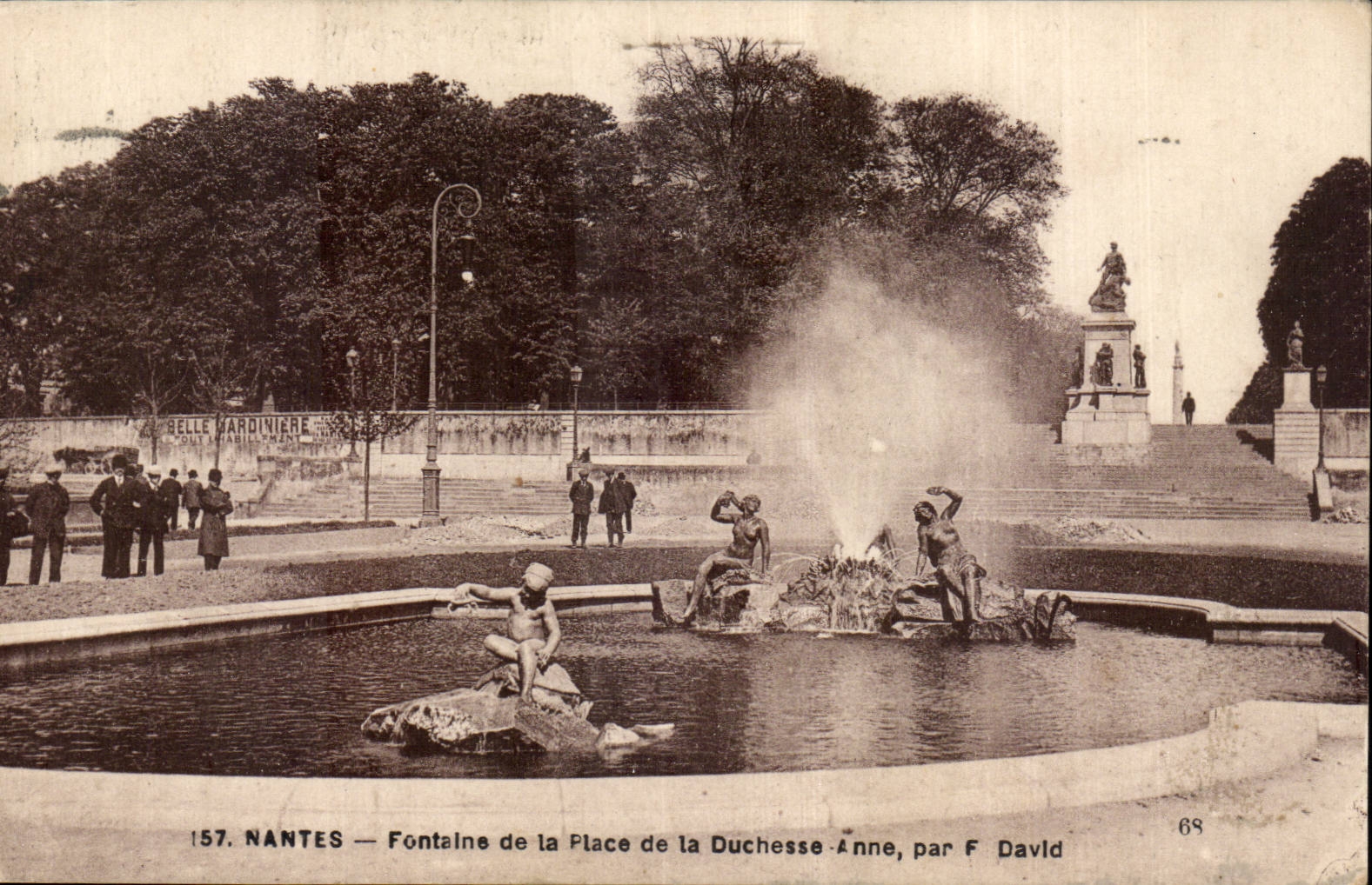 Nantes CPA Fountain of the place of the duchess Anne By F David