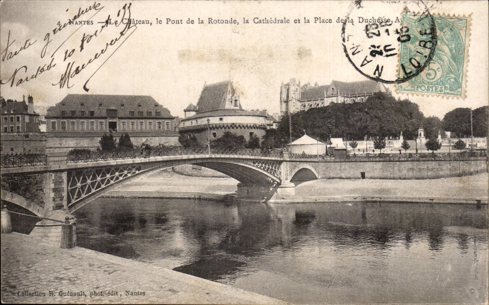 CPA Nantes the castle the bridge of the rotunda