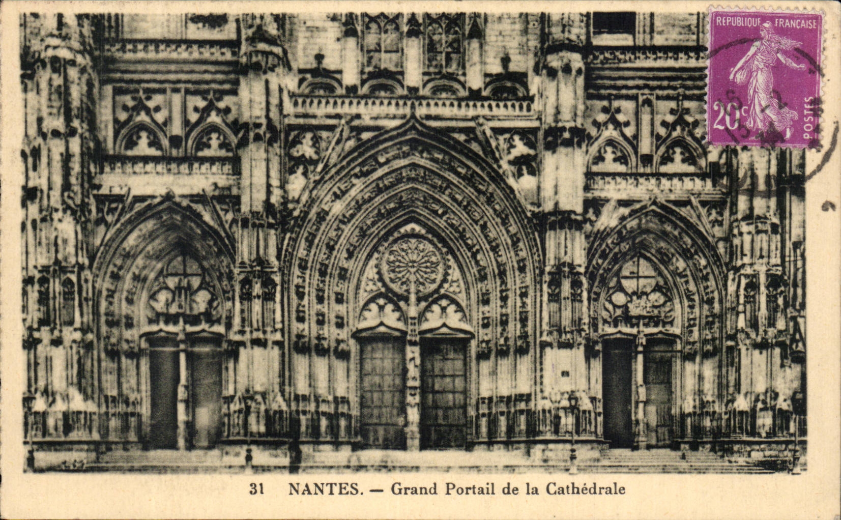 CPA Nantes Large gate of the cathedral