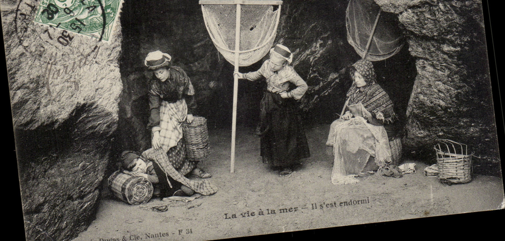 CPA the life with the sea It fell asleep Enfant with the sin