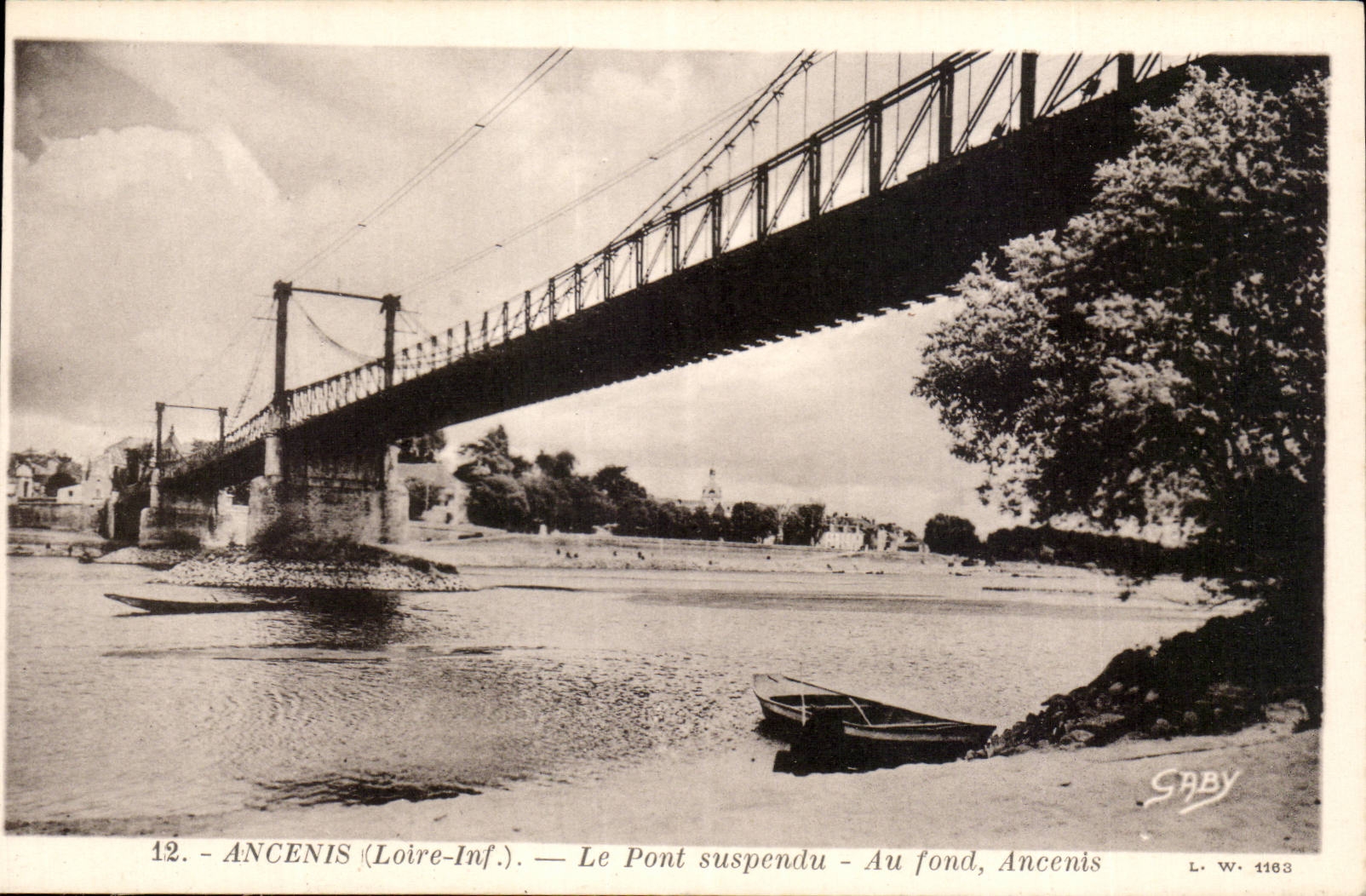 Ancenis CPA the suspended bridge At the Ancenis bottom