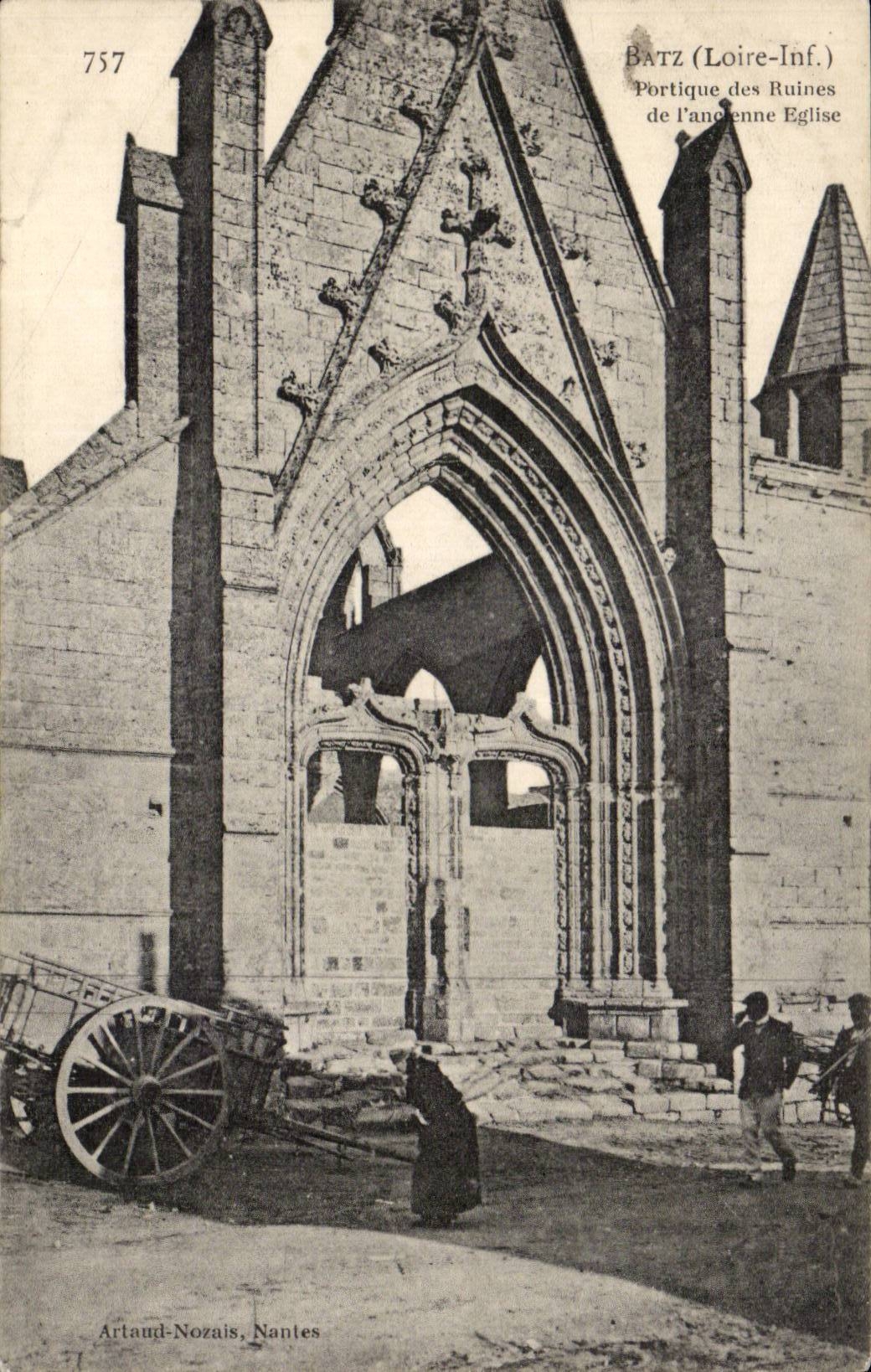 CPA Batz Gantry of the ruins of the old church